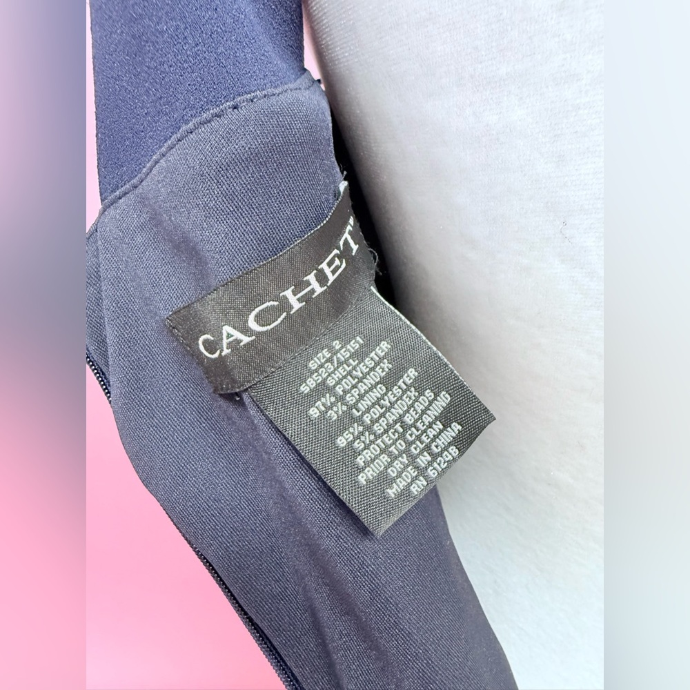 🌹Elegant Navy Cachet Roland Mouret One-Shoulder Dress - Picture 8 of 8